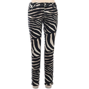 Denim & Supply Jeans Zebra Ralph Lauren Safari Animal Print Skinny Black Cream